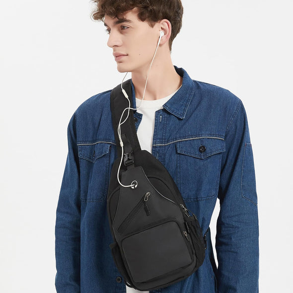 Crossbody Sling Bag for Men with Adjustable Shoulder Strap Shoulder Backpack Chest Bag Travel Hiking Daypacks