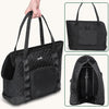 Pecute Dog Purse Carrier, Dog Carrier with Pockets for Small Dogs, Fits Dogs 5.5 Lbs to 11 Lbs, Lightweight Dog and Puppies Tote Bag Carrier, Outing, Travel, Vet, Black