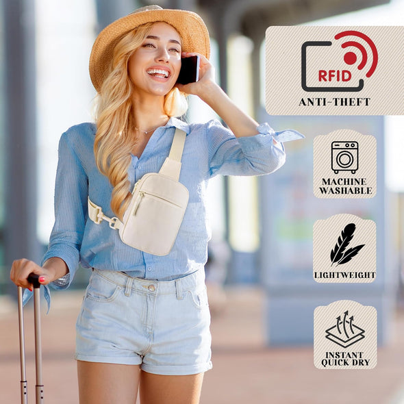 Small RFID Crossbody Bags for Women, anti Theft Travel Small Sling Bag RFID Blocking Chest Bag