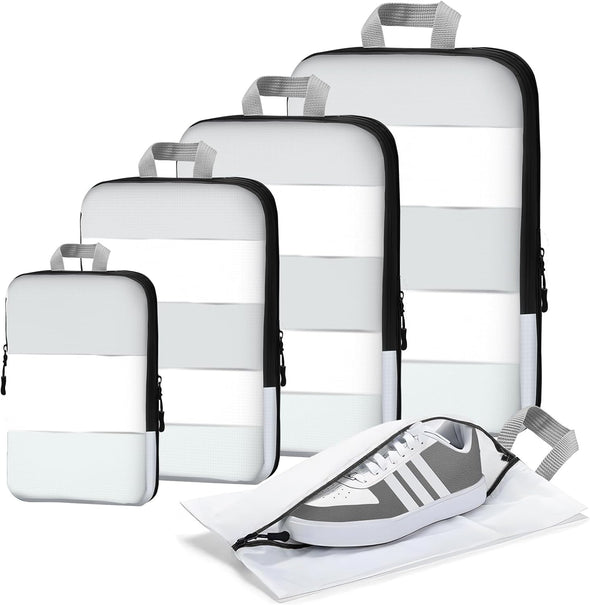 Compression Packing Cubes for Travel,5 Set of Packing Cubes for Suitcases,Compression Packing Cubes for Carry On,Travel Bags Organizer for Luggage