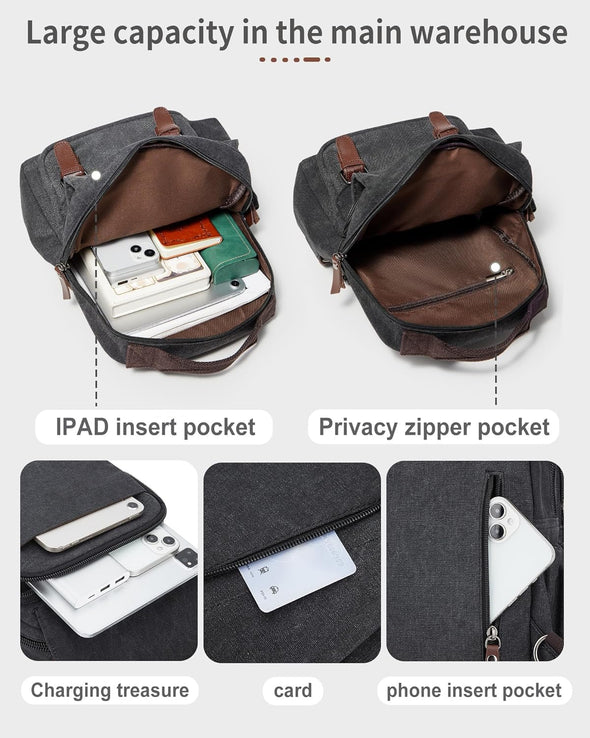 Messenger Bag for Men,Small Sling Crossbody Backpack Shoulder Bag for Men Women,Canvas Strap Backpack Sling Bag