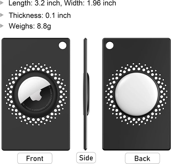 [2 Pack] for Airtag Wallet Holder, Slim Thin Airtag Wallet Card, Credit Card Size Wallet Case Holder for Airtag for Purse, Handbag, Clutch, Wristlet (Black)