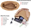 Herald Small Handmade Straw Pocketbook Crossbody Bag for Women, Summer Chic Woven Handbag Shoulder Purse with Chain