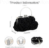 Women Evening Clutch Bag Floral Satin Small Purses with Detachable Strap for Wedding, Party, Prom