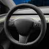 LKWLIKEI Nappa Leather Ultra-Thin Steering Wheel Cover, for Tesla Model 3/Y Steering Wheel Cover, Non-Slip Design and Interior Modification of Car Accessories (Black)