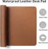Aothia Leather Desk Pad Protector, Mouse Pad, Office Desk Mat, Non-Slip PU Leather Desk Blotter, Laptop Desk Pad, Waterproof Desk Writing Pad for Office and Home (Brown,23.6" X 13.7")