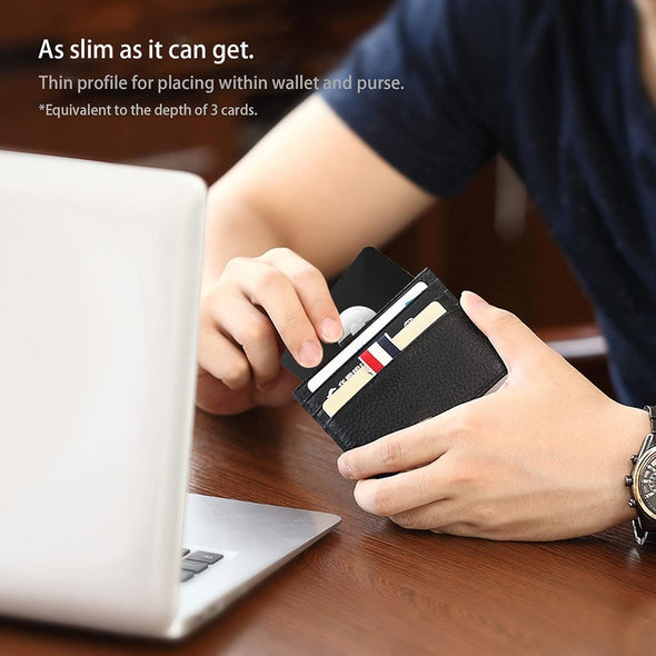 2PCS Airtag Case - Flex Credit Card Size Wallet Holder for Airtag, Purse, Handbag, Backpack, Clutch, Wristlet (Black)