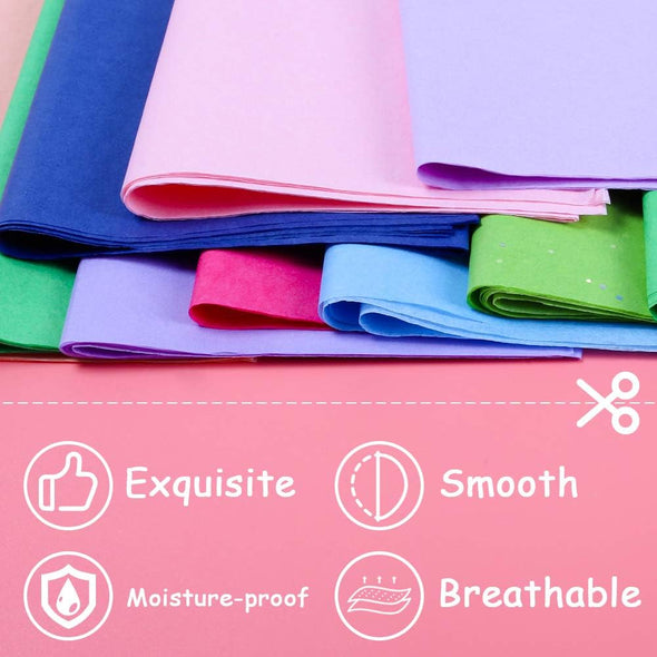3 Otters 150 Sheets Tissue Paper, 14X20 Inch Tissue Paper for Gift Bags Multicolor Gift Wrap Supplies Bulk for Crafts Party Decorations Art Projects