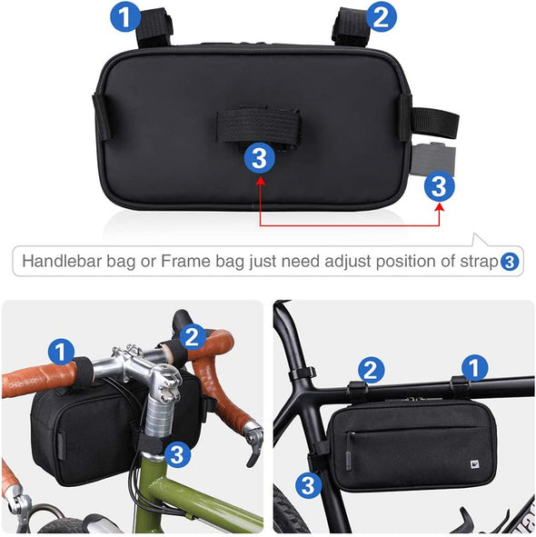 Rhinowalk Bike Handlebar Bag, Multifunctional Waterproof Mountain Bike Crossbar Front Bag Road Bike Basket Bicycle Frame Bag Waist Shoulder Bag Bicycle Bag Professional Cycling Accessories