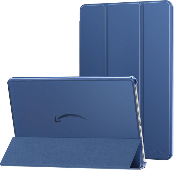 Moko Case Fits Amazon Kindle Fire Max 11 Tablet (13Th Gen, 2023 Release) 11" - Slim PU Leather Trifold Stand Cover for Kindle Fire 11 Tablet Colored Hard Back Shell with Auto Wake/Sleep, Navy Blue