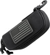 WYNEX Tactical Molle Glasses Pouch, Shockproof Eyeglasses Case Hard Shell, Sunglasses Case with Clip and Zipper, Protective Box with Flag Patch, for Most Glasses, Sunglasses, Goggles