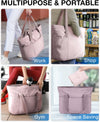 BAGSMART Tote Bag for Women, Foldable Tote Bag with Zipper Travel Large Shoulder Bag Handbag for Work-16.5''L X 6''Wx 14''H