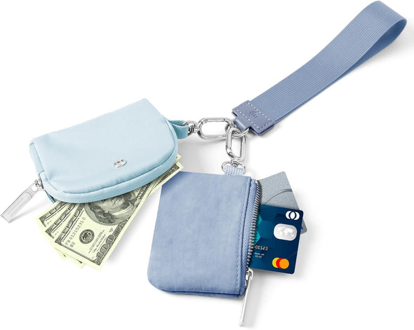 Mum'S Memory Mini Zip around Wristlet Wallet for Women Dual Pouch Wristlet Portable Keychain Wallet Coin Purse Mini Women Coin Pocket