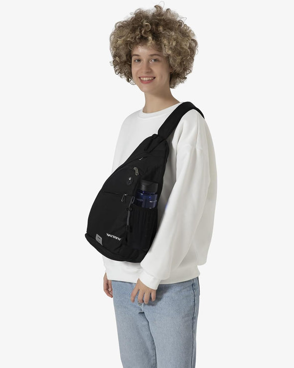 WATERFLY Sling Bag Crossbody Backpack: over Shoulder Daypack Casual Cross Chest Side Pack