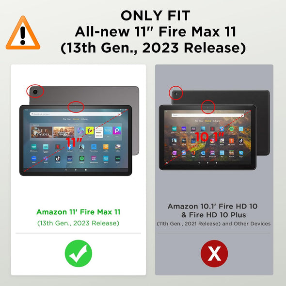 Moko for Amazon Kindle Fire Max 11 Case (13Th Generation, 2023 Release) 11" - Slim Folding Stand Cover Case for Fire 11 Tablet with Auto Wake/Sleep, Black