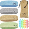 Ouskr 17 Pcs Eyeglass Case Hard Shell Set, Unisex Hard Glasses Case, Large Eyeglasses Cases for Men Women