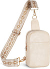 Moko Vegan Leather Sling Bag - Small Trendy Casual Detachable Shoulder Strap Crossbody Bags for Women and Men Hiking Travel