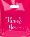 Thank You Bags for Business Small, 100 Pack Plastic Shopping Bags for Small Business, Merchandise Bags for Packaging Products, Retail Boutique Bags for Wholesale (Pink,Small(9X12))