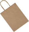 Bagmad 100 Pack 8X4.75X10 Inch Plain Medium Paper Bags with Handles Bulk, Brown Kraft Craft Gift Bags, Grocery Shopping Retail Birthday Party Favors Wedding Sacks (Natural Brown, 100Pcs)