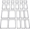 SMARTAKE 22-Piece Drawer Organizer with Non-Slip Silicone Pads, 4-Size Clear Desk Drawer Organizer Trays Storage Tray for Makeup, Jewelries, Utensils in Bedroom Dresser, Office and Kitchen, Clear