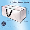12 Pack Large Strong Moving Bags with Zippers & Carrying Handles - Water-Resistant - Heavy Duty Storage Tote for Space Saving, Fold Flat, Alternative to Moving Box (Semi-Transparent)