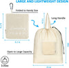 GOGOODA Travel Laundry Bags with Drawstring Closure XL Large Foldable Dirty Clothes Bags with Handle Heavy Duty and Washable for College Dorm Travelling Camping, 2 Pack, Beige