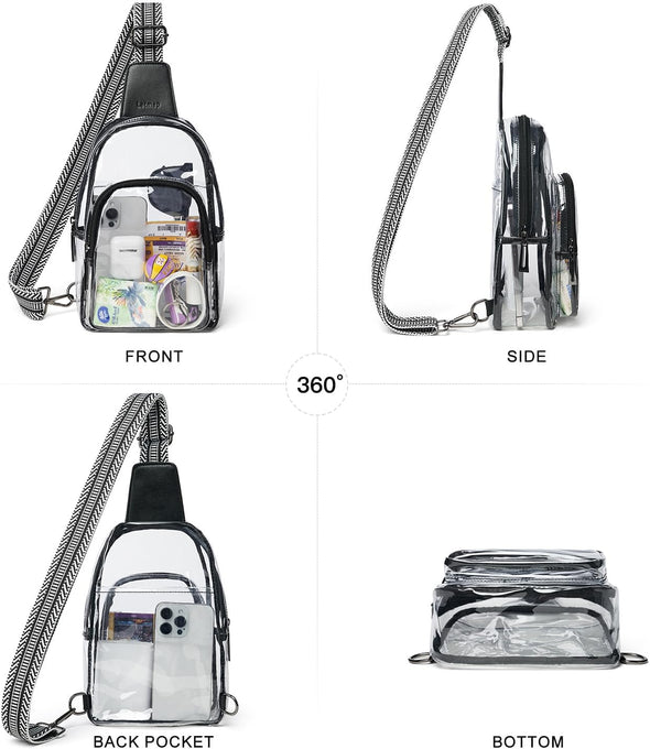Clear Bag for Stadium Events, Clear Purse for Women Stadium Crossbody Bag, Transparent Bag for Concerts Sports