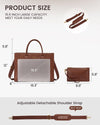 LOVEVOOK Laptop Tote Bag for Women, Vintage Leather Work Bag with Cup Holder, Waterproof Computer Purse, Professional Briefcase Office Shoulder Handbag, 15.6 Inch, Brown