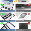 Upgraded Two Pockets Fireproof Document Bag (2000℉), Andyer 15”X 11”Waterproof Fireproof Money Bag for Cash with Zipper, Important Document Storage Organizer for Valuables, Legal Documents Safe