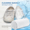 Shoe Washing Bag for Washing Machine, Fluffy Fibers Keep 360° Wrap-Around Cleaning, 2 Pairs Adjustable Shoe Trees, Durable Hidden Zipper Reusable Shoe Laundry Bag for Sneaker Gym Shoes White