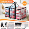 Extra Large Heavy Duty Moving Bags, Storage Bags with Strong Zippers & Handles, Packing Bags for Moving Essentials, Ideal Storage Tote for Home, Dorm & Storage Solutions, 93L, 8 Packs, Clear