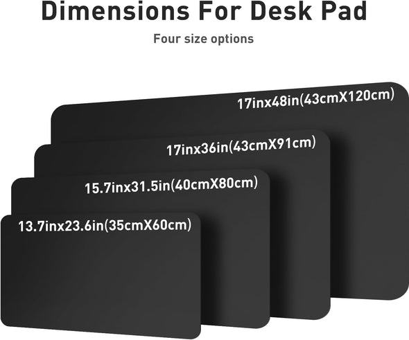 Aothia Leather Desk Pad Protector,Mouse Pad,Office Desk Mat, Non-Slip PU Leather Desk Blotter,Laptop Desk Pad,Waterproof Desk Writing Pad for Office and Home (Black,31.5" X 15.7")