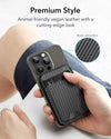 ESR for Magsafe Wallet, Phone Wallet with Adjustable Stand for Iphone 15/14/13/12, Not for Iphone 13/12 Mini, 3 Card Holder, Vegan Leather, Black Carbon Fiber