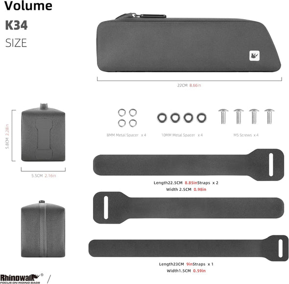 Rhinowalk Bike Frame Bag Waterproof Bicycle Top Tube Bag Cycling Tools Storage Bag for MTB Road Bike Accessory