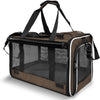 Pet Carrier for Large Cat Soft-Sided Animal Traveling Bag for Medium Cat up to 20Lbs / Washable Small Dog Puppy 10 Lbs Crate Case with Privacy Curtains for Home Outdoor Travel Mocha Brown