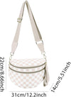Checkered Crossbody Bum Bags for Women Nylon Checkered Purse Checkerboard Fanny Pack