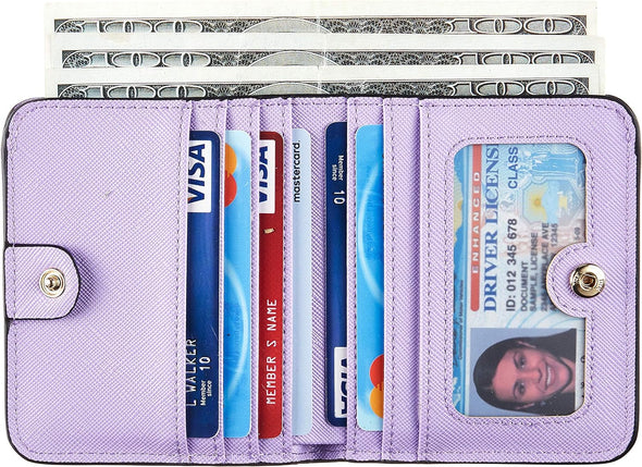 Wallet Women Rfid Blocking Small Compact Bifold Luxury Leather Pocket Wallet Ladies Mini Purse with ID Window