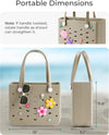 BAGSMART Beach Bag for Women, Water-Resistant Rubber Tote Bag, Sandproof Vacation Essentials for Summer Swim Cruise Pool