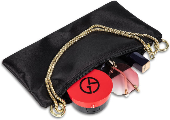 Women Satin Evening Handbag Wedding Prom Clutch Purse Formal Cocktail Party Clutches Shoulder Bag with 2 Bag Chains