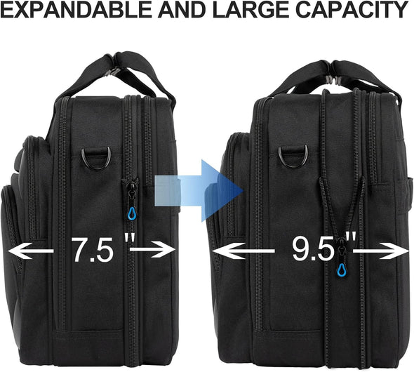 KROSER Laptop Bag 17.3 Inch Premium Laptop Briefcase, Expandable Laptop Shoulder Messenger Bag Durable Computer Case