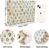 STARDW Aesthetic Floral Makeup Bag Cute Small Cosmetic Bags for Women Girls, Travel Toiletry Bag Large Capacity Zipper Makeup Pouch, Purse Organizer Pouches(Garden)