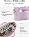 BAGSMART Tote Bag for Women, Lightweight Puffy Tote Bag with Compartments, Quilted Shoulder Bag Handbag for Travel, Work