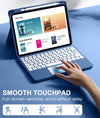 Compatible for Ipad 11Th 10Th Generation Case with Keyboard, Folio Cover with Pencil Holder, Multi-Touch Trackpad, 7 Color Backlit, Detachable Keyboard for Ipad (A16) 11Th/10Th Gen (Navy Blue)