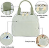 Bluboon Lunch Bag for Women Men Cute Corduroy Lunch Tote Bags Reusable Insulated Lunch Box Large Capacity Reusable Insulated Cooler for Work Picnic or Travel (Stripes Green)
