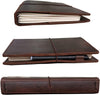 Newestor Travelers Notebook Cover with Inner Pockets, Card Slots and Pen Holder, A5 Size, Dark Brown