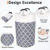 Large Laundry Basket Laundry Hamper Bag Washing Bin Clothes Bag Collapsible Tall with Handles Waterproof Travel Bathroom College Essentials Storage for College Dorm, Family (Grey) 82L