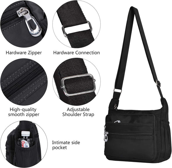 Crossbody Bag for Women Waterproof Shoulder Bag Messenger Bag Casual Nylon Purse Handbag