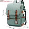 UGRACE Vintage Laptop Backpack with USB Charging Port, Water Resistant Travelling Backpacks College Bag for Men Women, Fits up to 15.6Inch Laptop in Green