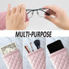 4 Pcs Squeeze Top Sunglass Case with Cleaning Cloth, Soft Leather Eyeglass Case Portable Sunglasses Pouch