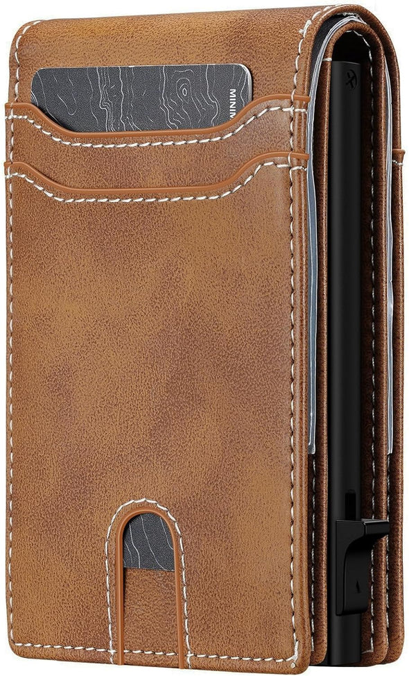 Furid Card Wallet for Men Slim: Smart Wallet - Rfid Minimalist Front Pocket with ID Window Pop up Wallet Gift for Male